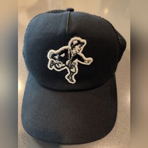 Field Day Black Trucker Hat with Embroidered Design